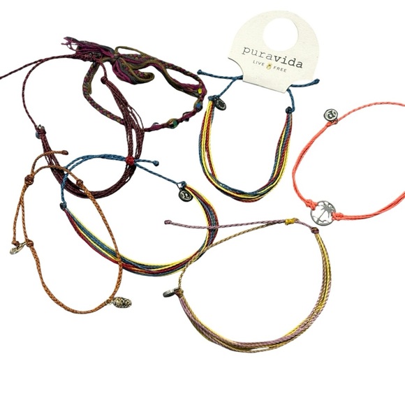 Pura Vida Bracelets Lot of 7 Palm Tree Pine Cone NEW Used Beach Boho - Picture 2 of 11